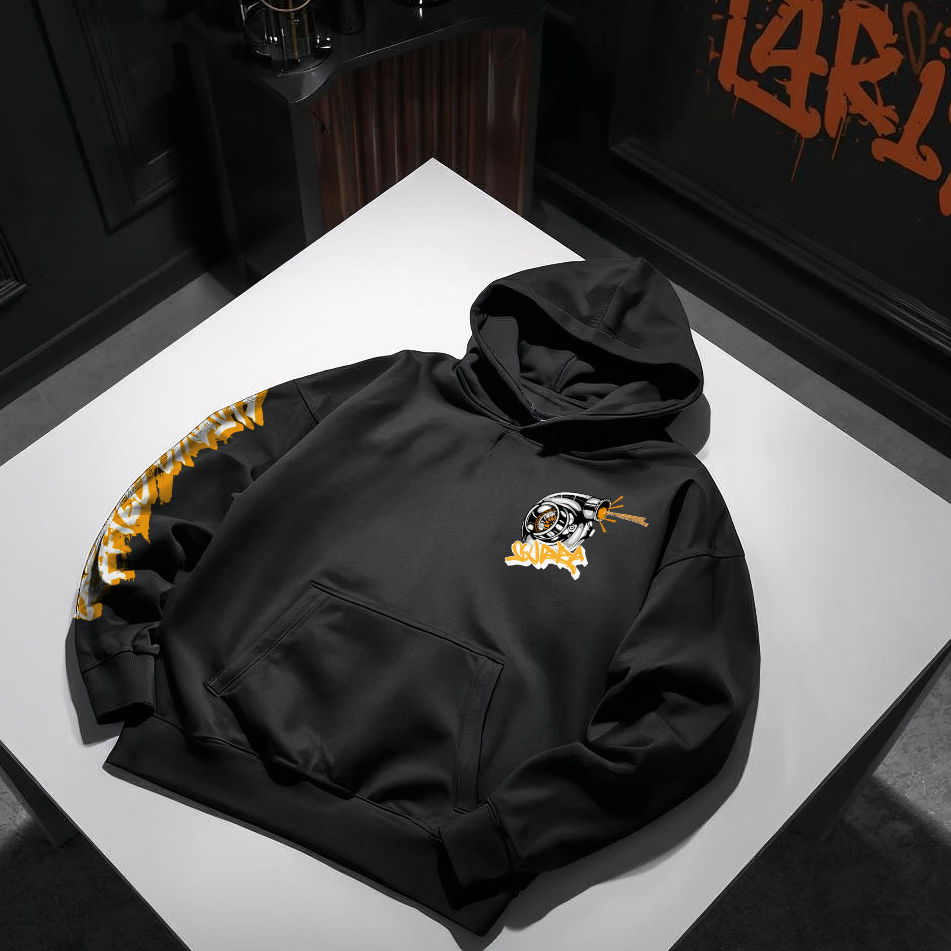 Supra Oversized Hoodie - Matte Black edition