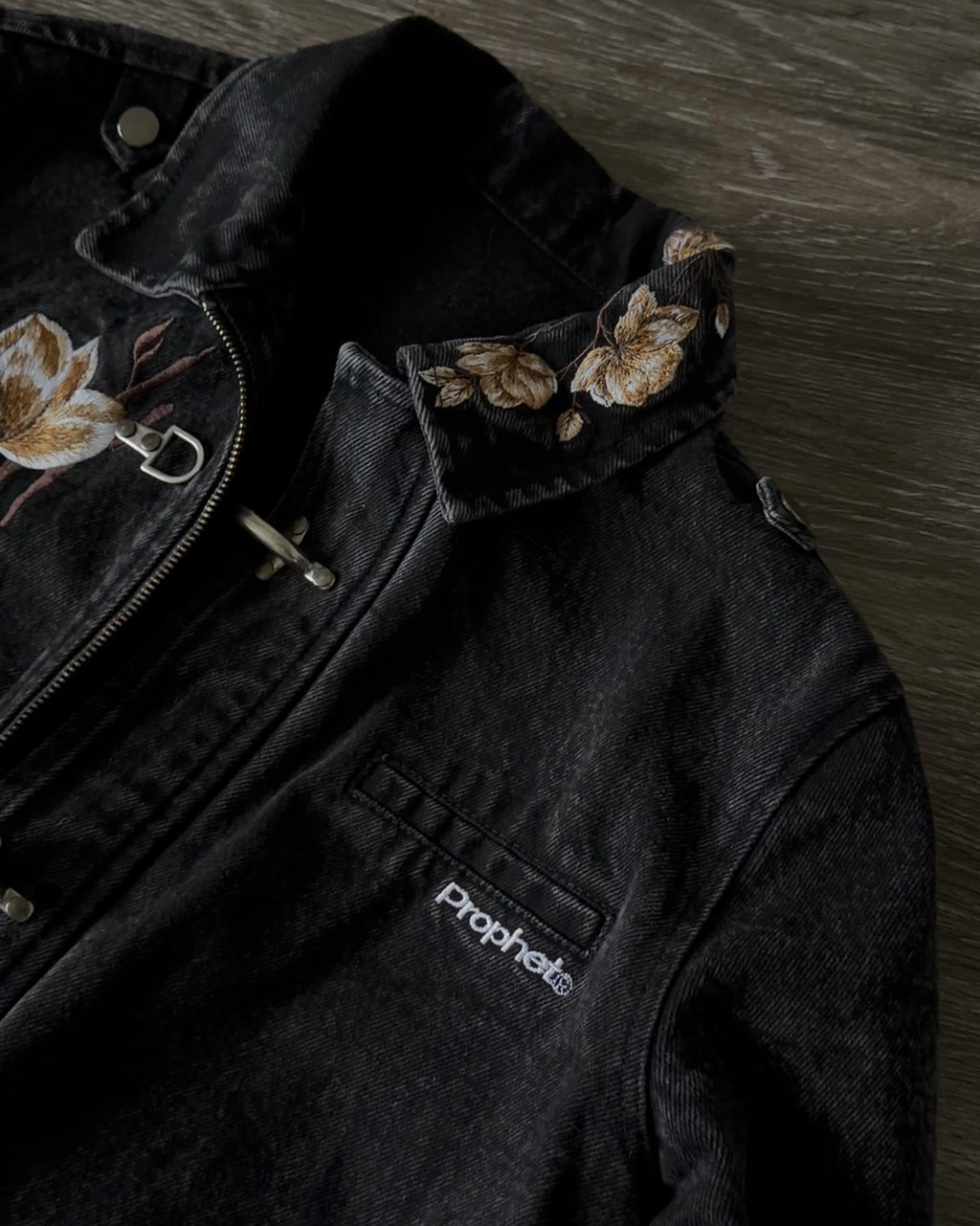 Midnight Bloom Denim Jacket