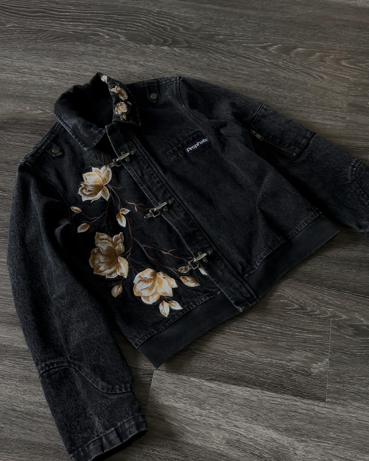 Midnight Bloom Denim Jacket