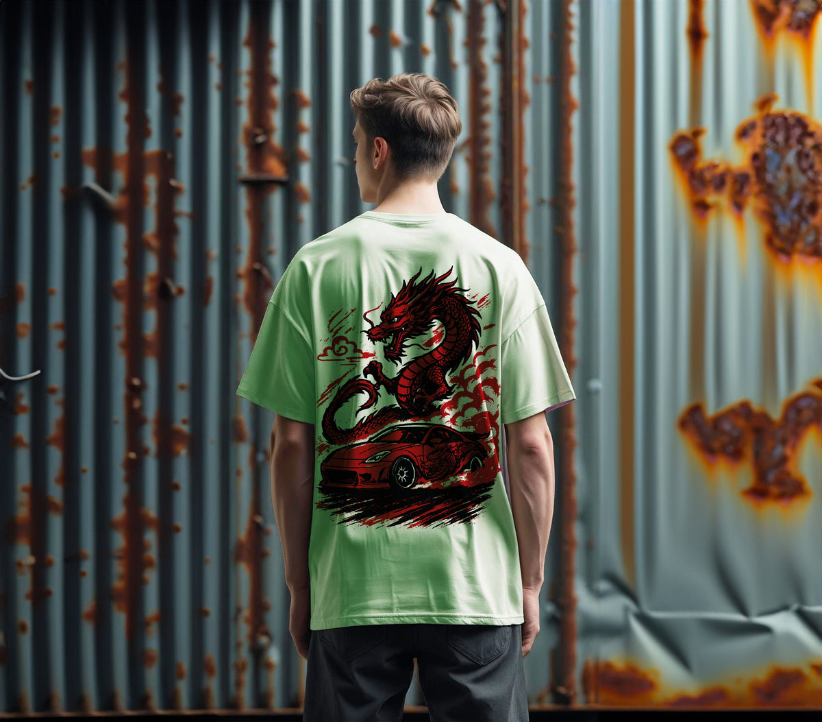 350Z 280 GSM Oversized Tee - Mint “Where Drift Meets Myth.”
