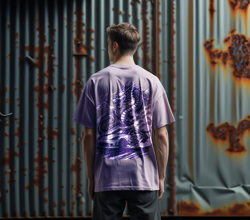 350Z 280 GSM Oversized Tee - Lavander  “Where Drift Meets Myth.”